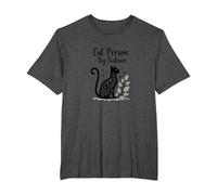 Cat Person by Nature: Whimsical Feline Art T-Shirt, Men's Big and Tall, Dark Heather Grey, 6X Tall