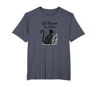 Cat Person by Nature: Whimsical Feline Art T-Shirt, Men's Big and Tall, Heather Blue, 5X Tall