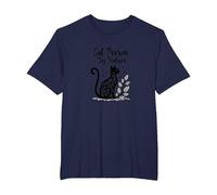 Cat Person by Nature: Whimsical Feline Art T-Shirt, Men's Big and Tall, Navy, 6X Tall