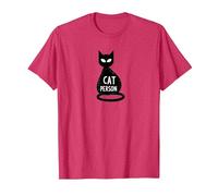 Cat Person Feline Silhouette Art for Pet Lovers T-Shirt, Men, Red Heather, S