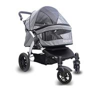 Cat Pet Bike Buggy Prams Luxury 4 Rounds Large Dogs Medium-Sized Dog Trolley Pet Cart Pet Supplies (Gray)