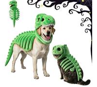 Cat Pet Dinosaur Skeleton Costume 3D Skeleton Glow in the Dark Dinosaur Skeleton Glow in Dark Cat Costume, Realistic 3D Halloween Cat/Dog Skeleton Costume, Plush Halloween Dino Pet Outfit