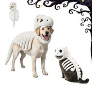 Cat Pet Dinosaur Skeleton Costume 3D Skeleton Glow in the Dark Dinosaur Skeleton Glow in Dark Cat Costume, Realistic 3D Halloween Cat/Dog Skeleton Costume, Plush Halloween Dino Pet Outfit