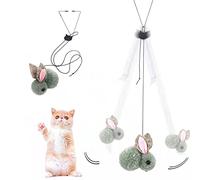 Cat Pet Rabbit Door with Adjustable Automatic Rope, Elastic for Cats Hanging Yourself on the Window, Pet Supplies, Hanging Cat Toy for Door Frame (Grey, One Size)