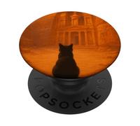 Cat Petra Jordan Desert Sunset Historical PopSockets Adhesive PopGrip