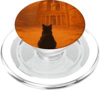 Cat Petra Jordan Desert Sunset Historical PopSockets PopGrip for MagSafe