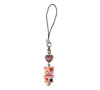 Cat Phone Charm - Fuzzy Cat Keychain, Bag Wrist Strap | Aesthetic Phone Case Charm, Portable, Seamless Portable Experience Use, Cute Hanging Cat for Backpack, Purse, Keychain Pendant, Pink cat, 説明を参照