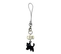 Cat Phone Charm - Resin Cute Pendant Aesthetic Strap Electroplated Accessory | Keychain Decoration | Anti Lost Lanyard Hanging Ornament Personalization Gift Mobile Camera Bag | Kawaii Cartoon Kitty