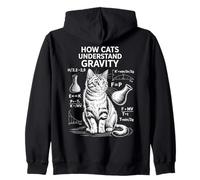 Cat Physics How Cats Understand Gravity Funny Cat Zip Hoodie
