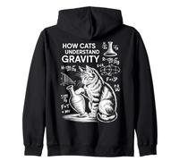 Cat Physics How Cats Understand Gravity Funny Cat Zip Hoodie