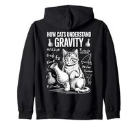 Cat Physics How Cats Understand Gravity Funny Cat Zip Hoodie
