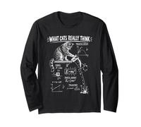 Cat Physics Projectile Motion Science Teacher Humour Long Sleeve T-Shirt