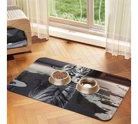 Cat Pictures Big Tiger print Cats Pet Bowl Placemat Pet Feeding Mats for Dogs, Non-Slip PU Leather Tablecloth for Pets