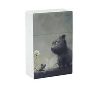Cat Pictures Cigarette Case for Regular King Size 85mm 20 Capacity Push to Open Hard Shell Cigarette Box Portable & Waterproof Cigarettes Case for Men Women Pocket Cigarettes Holder, Cig Accessories