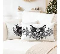 Cat Pillow Cases 2 Pack 40 x 80 cm White Cushion Covers,Decorative Pillows, Nvisible Zipper Cushion Inserts, Double Sided High-Definition Printing Sofa Cushions, Decor is Give Gifts for Women 0R-66
