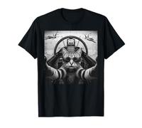 Cat Pilot Jet Fighter Selfie Funny Meme Men Women Boys Kids T-Shirt