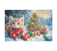 Cat Pine Tree Forest Cute Pet Wildlife Wild 1000 Piece Jigsaw Puzzle for Adults Teens Jigsaw Post Retirement Leisure Challenging Puzzle Great Gift for Seniors Stress Reliever 1000 PCS