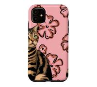 Cat Pink Back Looking to the Side Case for iPhone 11
