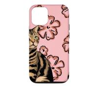 Cat Pink Back Looking to the Side Case for iPhone 12/12 Pro