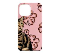 Cat Pink Back Looking to the Side Case for iPhone 13 Pro Max