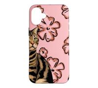 Cat Pink Back Looking to the Side Case for iPhone 16 Plus
