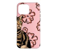 Cat Pink Back Looking to the Side Case for iPhone 16 Pro Max