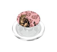 Cat Pink Back Looking to the Side PopSockets PopGrip for MagSafe