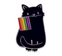 Cat Pins - Rainbow Flag Enamel Brooch | 1.18in LGBT Pride Badge for Backpacks, Stylish Metal Decoration for Jackets and Hats, Accessory Fashion Enthusiasts and Pride Events