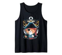 Cat Pirate Kitty Captain Sailor Pet Lover Art Tank Top