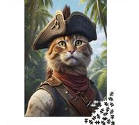 Cat Pirates Funny Jigsaw Puzzle 1000 Pieces for Peaceful Time, 70x50cm/1000pcs