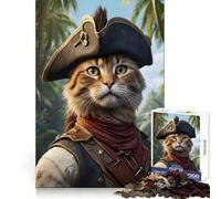 Cat Pirates Funny Jigsaw Puzzles 1000 Pieces for Adults Cognitive Skill Time Well Spent Exact Cut Memorable Gift size 50x75cm