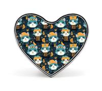 Cat Pirates Funny Lapel Pins Heart Button Brooch Badge Pin Hat Clothes Bag Jewelry for Men Women
