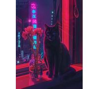 Cat Plant Paint by Numbers for Adults with Frame, Large Paint by Number Canvas Kits, DIY Color Oil Painting Acrylic Paints with Brushes, Hobbies for Adults Women, Home Wall Decor Gifts 90x120cm J8-95