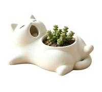 Cat Planter Pot, 3d Printed Animal Planter, Cute Cactus Flower Pot, Mini Container, Decorative Desk Plant Holder, Indoor Window Sill Planters, for Home Office Living Room Balcony Bookshelf