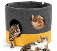 Cat Play Bag Collapsible, Cat Tunnel Activity Center Mat with Storage Cats Bags Drill Sleeping Bag Adventure Cat for Indoor Apartments