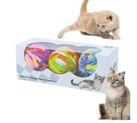 Cat Play Balls | Interactive Bite Toy,Colorful Games 3 Pcs Pet Supplies with Ring Bubbles for Indoor Kittens Hunting Chewing Play Boredom