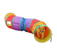 Cat Play: Large Interactive Tube, Portable Play Area for Cats | Polyester 123x25x25cm Lightweight Pet Tent for Rabbits, Dogs, Bunnies, Activity