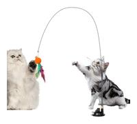 Cat Play Rod | Kitten Enrichment Fishing Rod with Suction Cup - Reusable Suction Cup Kitten Toy,For Training, Enrichment And Entertainment Of Your Pet.For Indoor,Outdoor Use