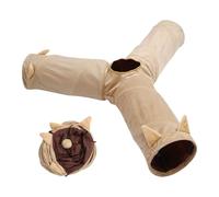 Cat Play Tunnel - 3-Way Foldable Polyester, Pet Enrichment Toy, Interactive Tube, Flexible Hideaway Activity Center | Exercise Agility Shelter for Little Puppy Bunny Yard B