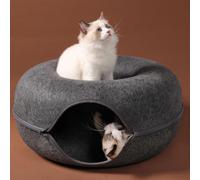 Cat Play Tunnel & Bed | Color: Dark Grey | Size: L