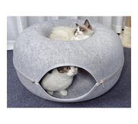 Cat Play Tunnel & Bed | Color: Light Grey | Size: L