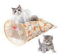 Cat Play Tunnel, Cat Tunnel Toy, Waterproof Crinkle Bag Cat Toy, Hide and Seek Cat Hide, Foldable Cat Cave, Includes 1 Small and 3 Toy Balls for Small House