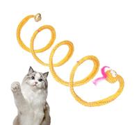 Cat Play Tunnel, Foldable Kitten Catnip Tube, Interesting Cat Hunting Spiral Tunnel with and Feather, Folding Animal Toys for Indoors, 29x106cm/11.42x41.73 inches