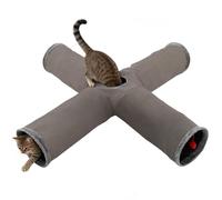 Cat Play Tunnel: Foldable Plush Structure, Steel Wire Frame, Multi-Channel Arrangement, Space to | Interactive Maze Toy for Trails