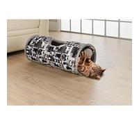Cat Play Tunnel - Grey - Collapsible Cats Play Tube - Twisting Passage Toy - Pet Accessory - Easy Maintenance - Features Built-In Crackle Paper And A Ball To Play With - Easy And Compact Storage