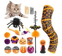 Cat Play Tunnel - Halloween Pet Cat Toy Set, Foldable Spooky Theme Tunnel | Irresistible Channel Cat Tunnel Set, All Season Play Furniture Attracts Cat to Play Reduce Boredom Promote Physical Activity