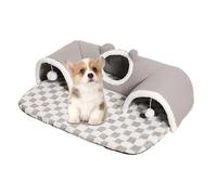 Cat Play Tunnel | Kitten Bed Tunnel for Indoor Cats | Pet Supplies Interactive Toys Sleeping Mat for Small Animal Puppy Boredom Enrichment Living Room Bedroom Winter Summer