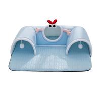 Cat Play Tunnel,Large Cat Bed Cave with Tunnel - Pet Supplies Cushion Sleeping Mat for Small Animal Puppy Bunny Kitten Enrichment Boredom Apartment Home Winter Summer