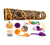 Cat Play Tunnel - Pet Cat Tunnel Tube, Cave Cat Tubes, Halloween Peekaboo Cat Cave with Cat Toy, Interactive Toy and Activity Centre for Bored Domestic Cats