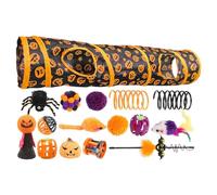 Cat Play Tunnels,Indoor Cat Tunnels | Tubes for Halloween Peekaboo Cave Cats - Pumpkin Print Activity Center for Small Animals, Cats